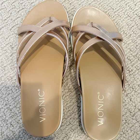 VIONIC Daisy Metallic Sandal Slides in Rose Gold‎ Leather size 6.5 - Picture 9 of 9